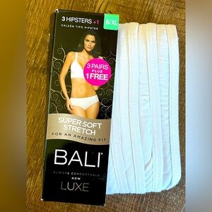 Bali hipster panties. 4 pack, super soft Stretch for comfortable fit. NWT